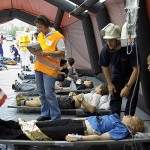 im Rettungszelt