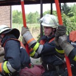 Instellungbringen der Schiebleiter.