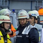 A-Dienst Ulrich Körner bei der Lagebesprechung mit B-Dienst Michael Gihl