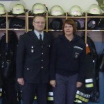 Die neue Jugendfeuerwehrwartin M. Gretenkord mit Wehrführer Ch. Lübbe.