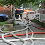 Straßen unter Wasser: Rektor-Ritter Straße, Neuer Weg, Am Pool, und Töpfertwiete. © Christian Timmann