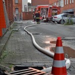 Straßen unter Wasser: Rektor-Ritter Straße, Neuer Weg, Am Pool, und Töpfertwiete. © Christian Timmann