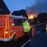 Hier brennt das 2. Reetdachhaus in Francop - Bild: Citynewstv.de