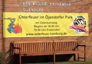 Öjendorfer Osterfeuer - Ankündigung am Feuerwehrhaus