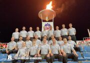 Das olympische Feuer bei der Eröffnungsfeier in Celje
