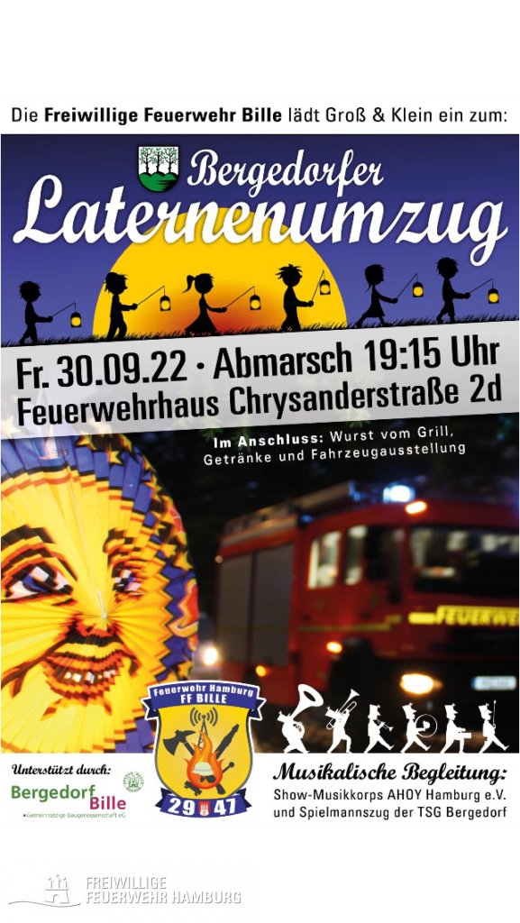 Bergedorfer Laternenumzug der FF Bille Freiwillige Feuerwehr Hamburg