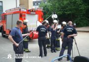 Leitervornahme mit der Kamera verfolgt.